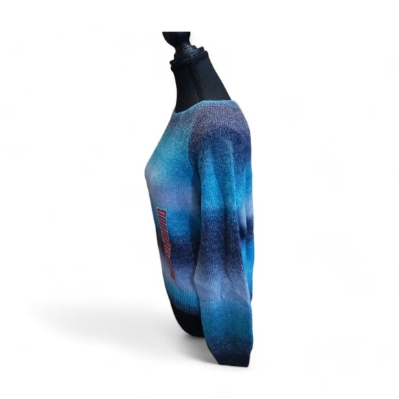 BB Dakota x Steve Madden Blue Stripe  Ombre Crewneck Sweater NWT  Size XS - Picture 6 of 15